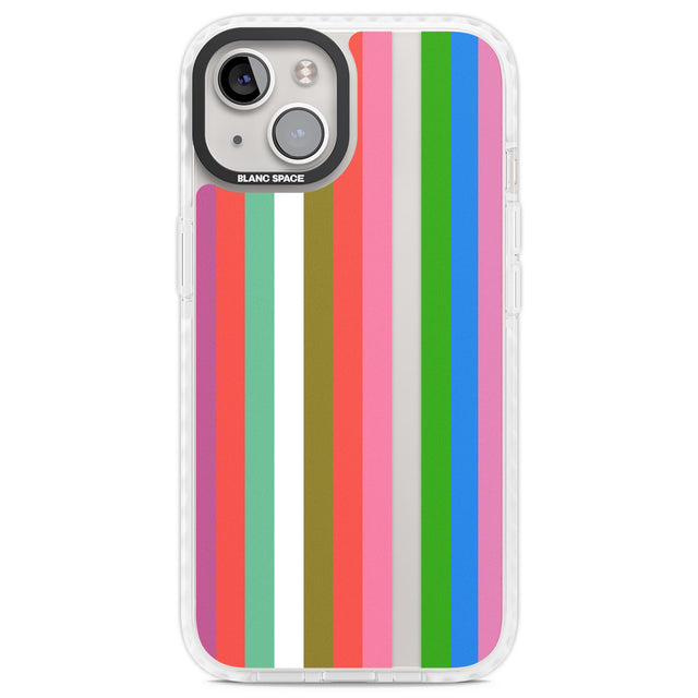 Vibrant Stripes Clear Impact Phone Case for iPhone 13, iPhone 14, iPhone 15