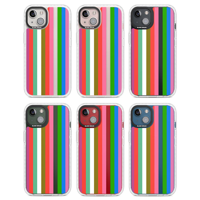 Vibrant Stripes Clear Impact Phone Case for iPhone 13, iPhone 14, iPhone 15