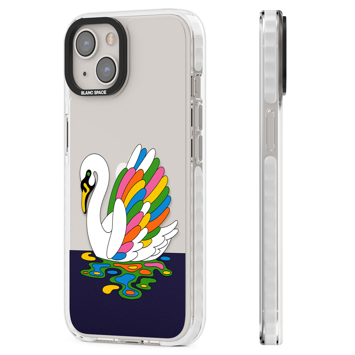 Serene Swan Clear Impact Phone Case for iPhone 13, iPhone 14, iPhone 15