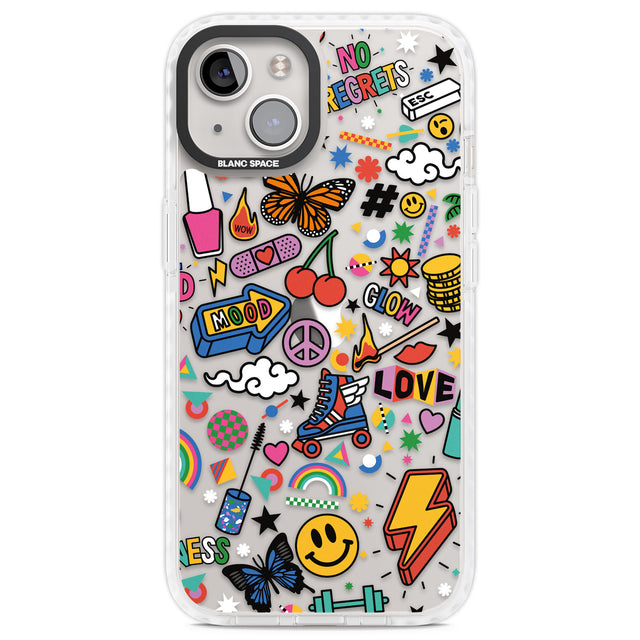 Electric Love Clear Impact Phone Case for iPhone 13, iPhone 14, iPhone 15