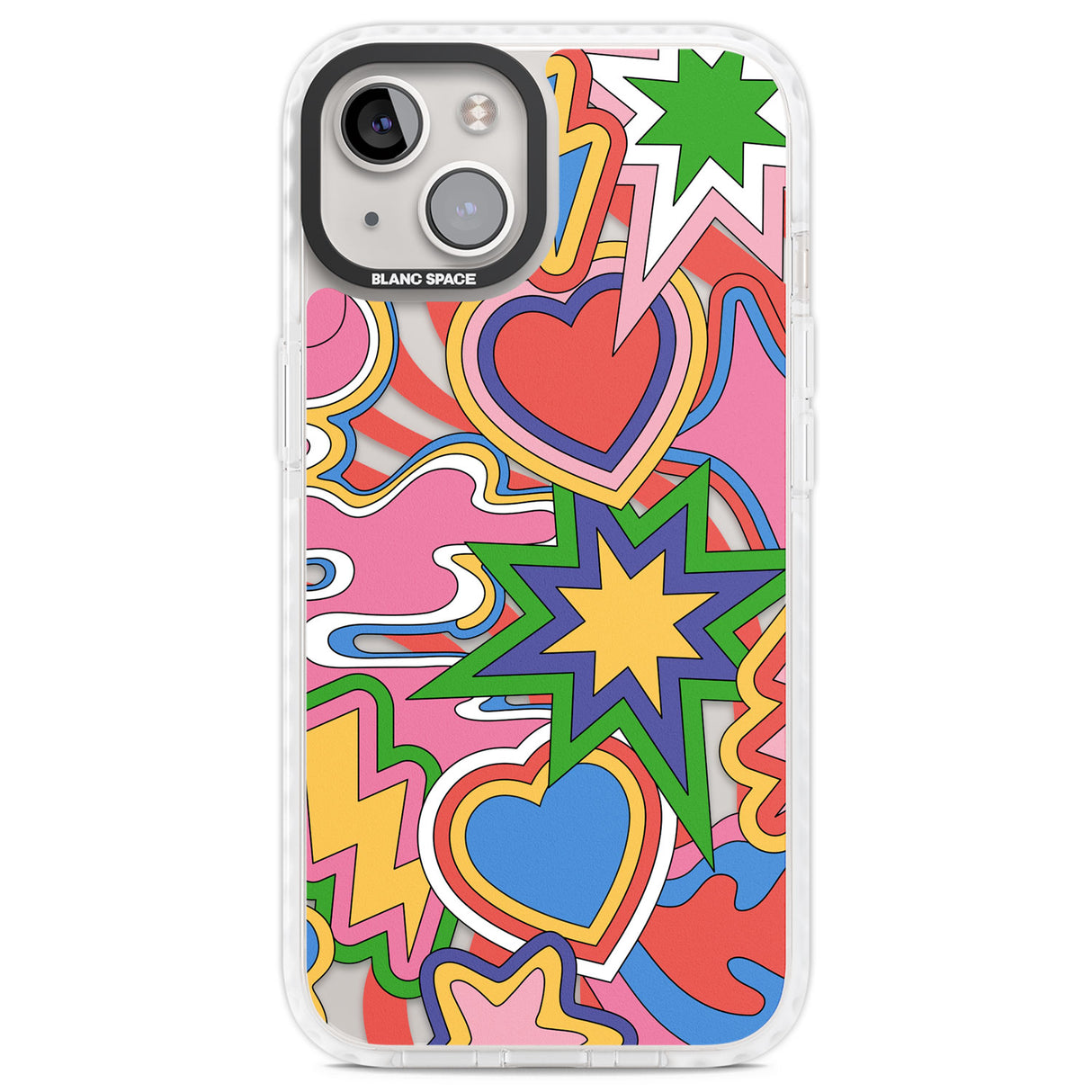 Psychedelic Pop Art Explosion Clear Impact Phone Case for iPhone 13, iPhone 14, iPhone 15