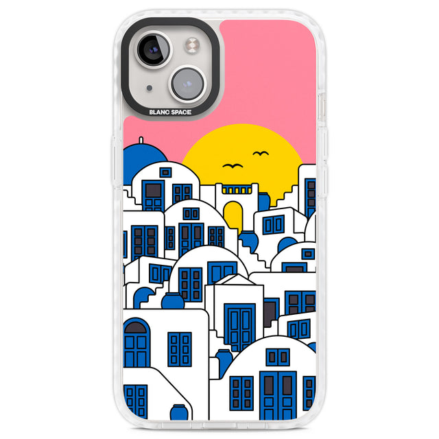 Santorini Sunset Clear Impact Phone Case for iPhone 13, iPhone 14, iPhone 15