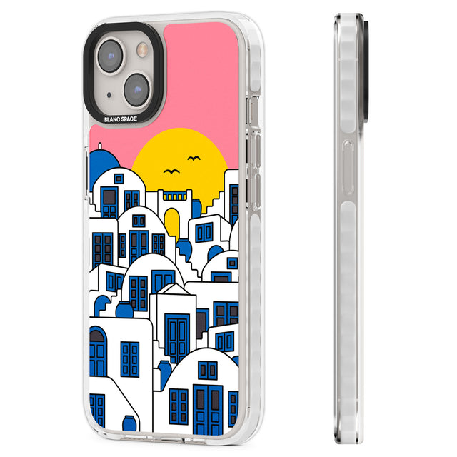 Santorini Sunset Clear Impact Phone Case for iPhone 13, iPhone 14, iPhone 15