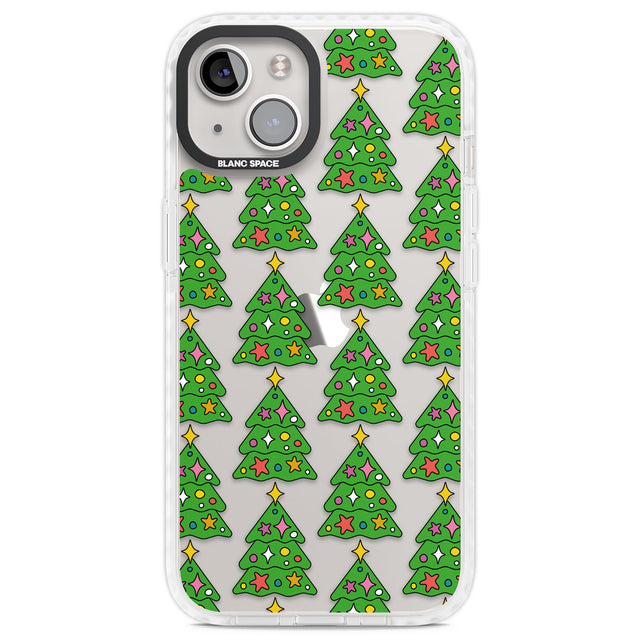 Christmas Tree Pattern (Clear) Clear Impact Phone Case for iPhone 13, iPhone 14, iPhone 15