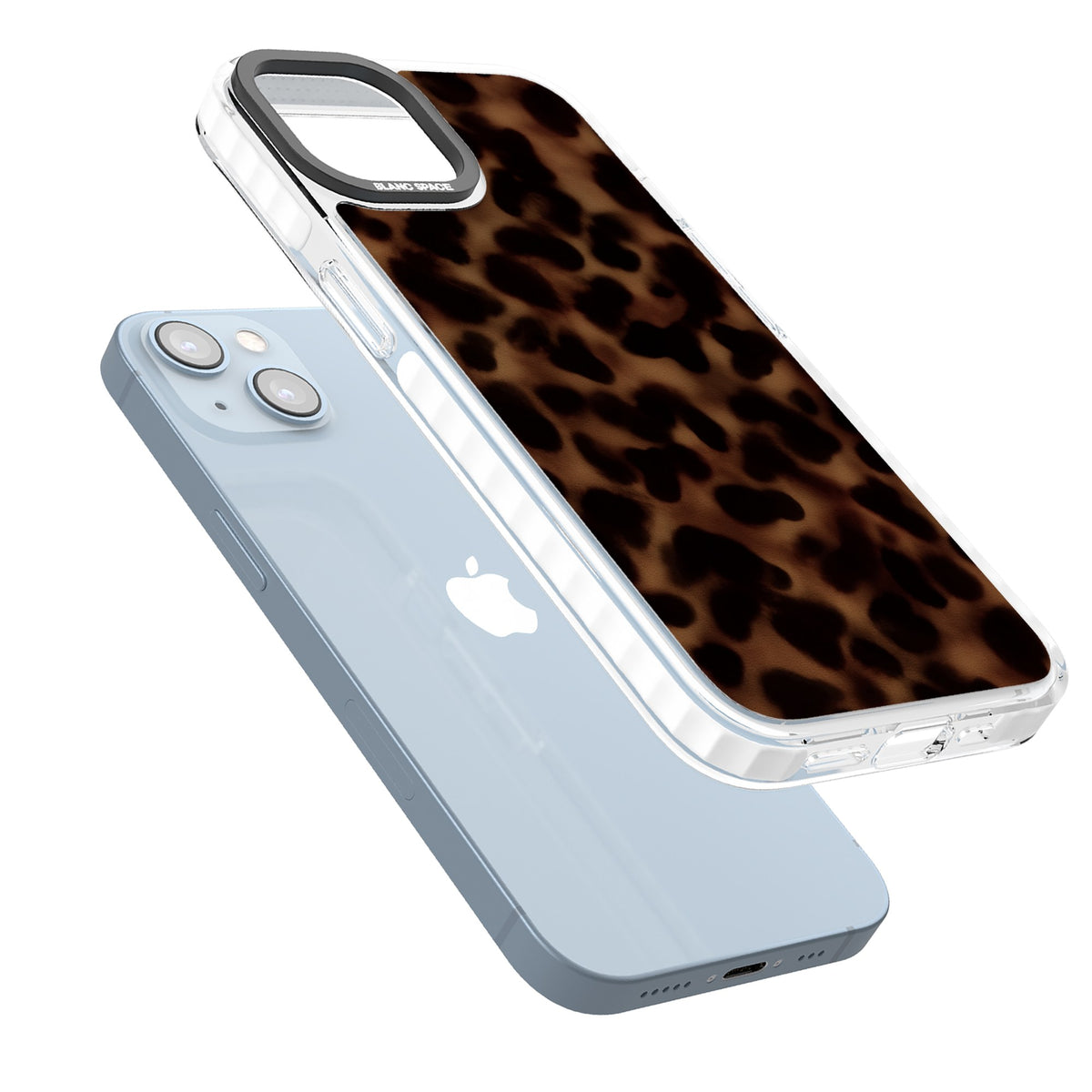Dark Tortoise Shell old money iPhone case featuring a dark tortoiseshell pattern with amber and black animal print tones iPhone 12 / 12 Pro / iPhone 12 / iPhone 12 Pro / iPhone 13 / iPhone 14 / iPhone 14 Plus / iPhone 15 / iPhone 15 Plus Impact Clear Phone Case angled