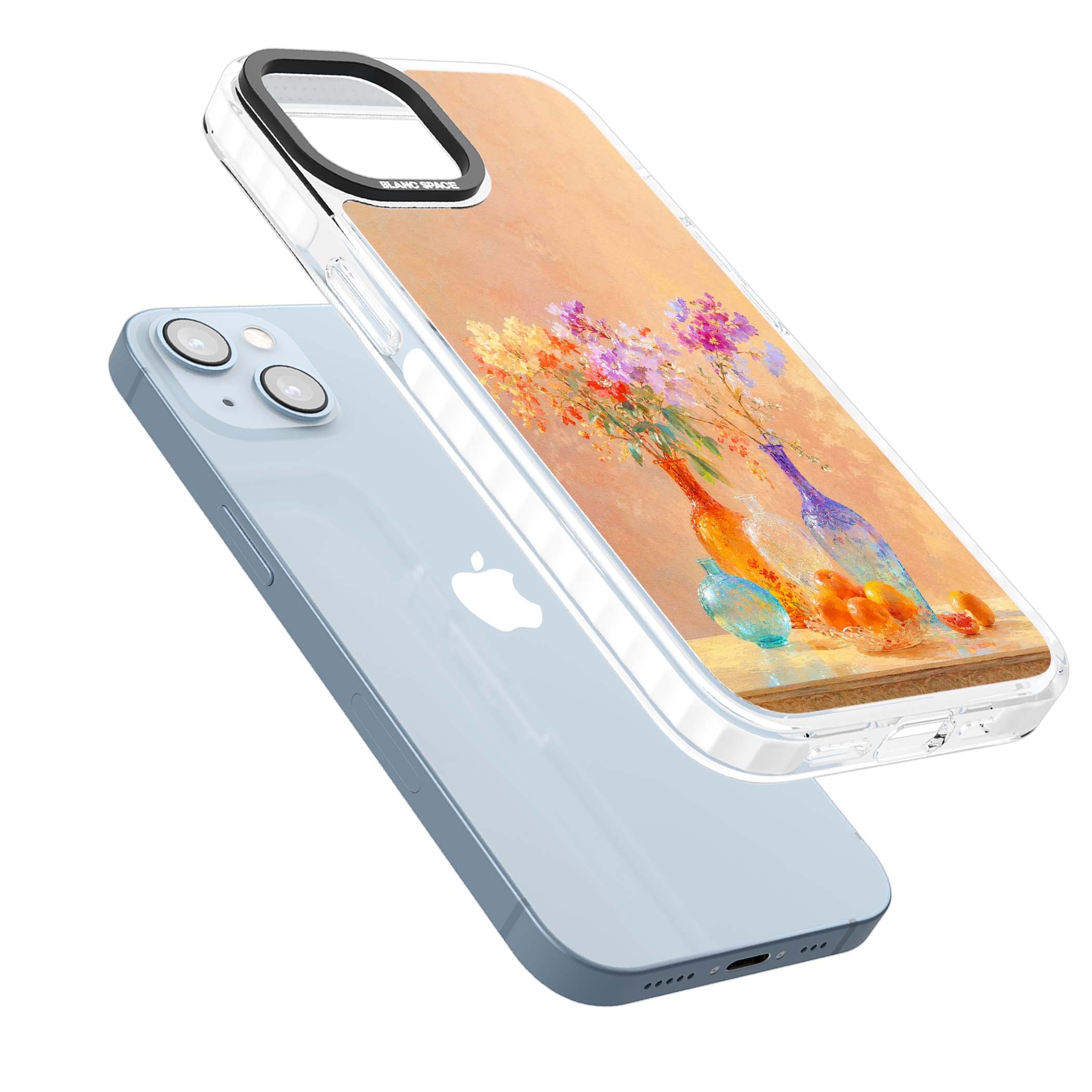 Peach Glass art iPhone case | Clear Impact case for iPhone 13, iPhone 14, iPhone 15