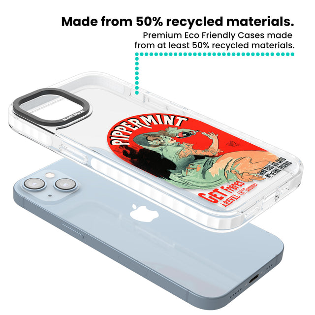 Pippermint Poster Clear Impact Phone Case for iPhone 13, iPhone 14, iPhone 15