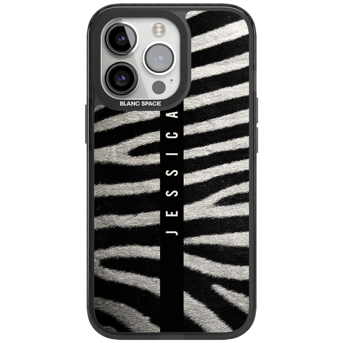 Zebra Print iPhone 12 Pro Max / iPhone 13 Pro / iPhone 13 Pro Max / iPhone 14 Pro / iPhone 14 Pro Max / iPhone 15 Pro / iPhone 15 Pro Max Impact Black Phone Case front