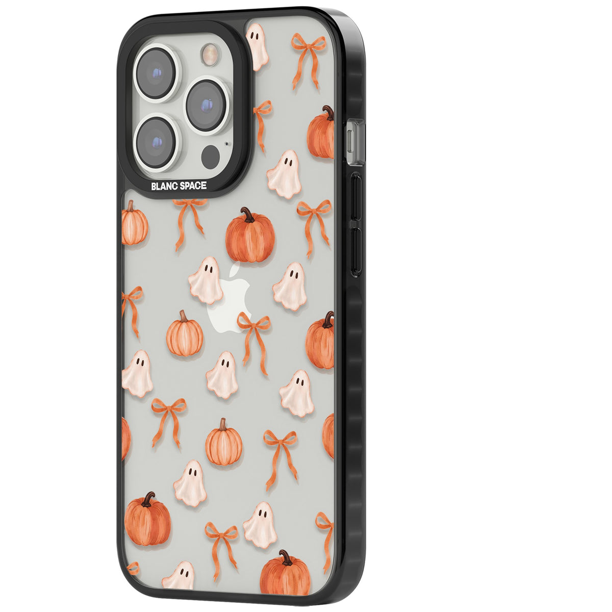Bows, Ghosts & Pumpkins iPhone 12 Pro Max / iPhone 13 Pro / iPhone 13 Pro Max / iPhone 14 Pro / iPhone 14 Pro Max / iPhone 15 Pro / iPhone 15 Pro Max Impact Black Phone Case side