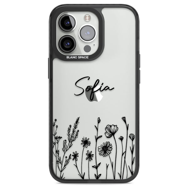 Personalised Black Wildflowers