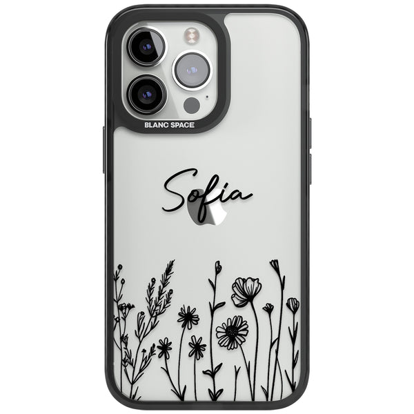 Personalised Black Wildflowers