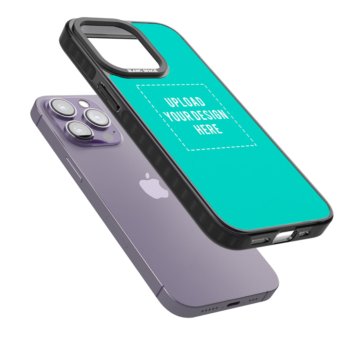 Personalised Your Own Design iPhone 12 Pro Max / iPhone 13 Pro / iPhone 13 Pro Max / iPhone 14 Pro / iPhone 14 Pro Max / iPhone 15 Pro / iPhone 15 Pro Max Impact Black Phone Case angled