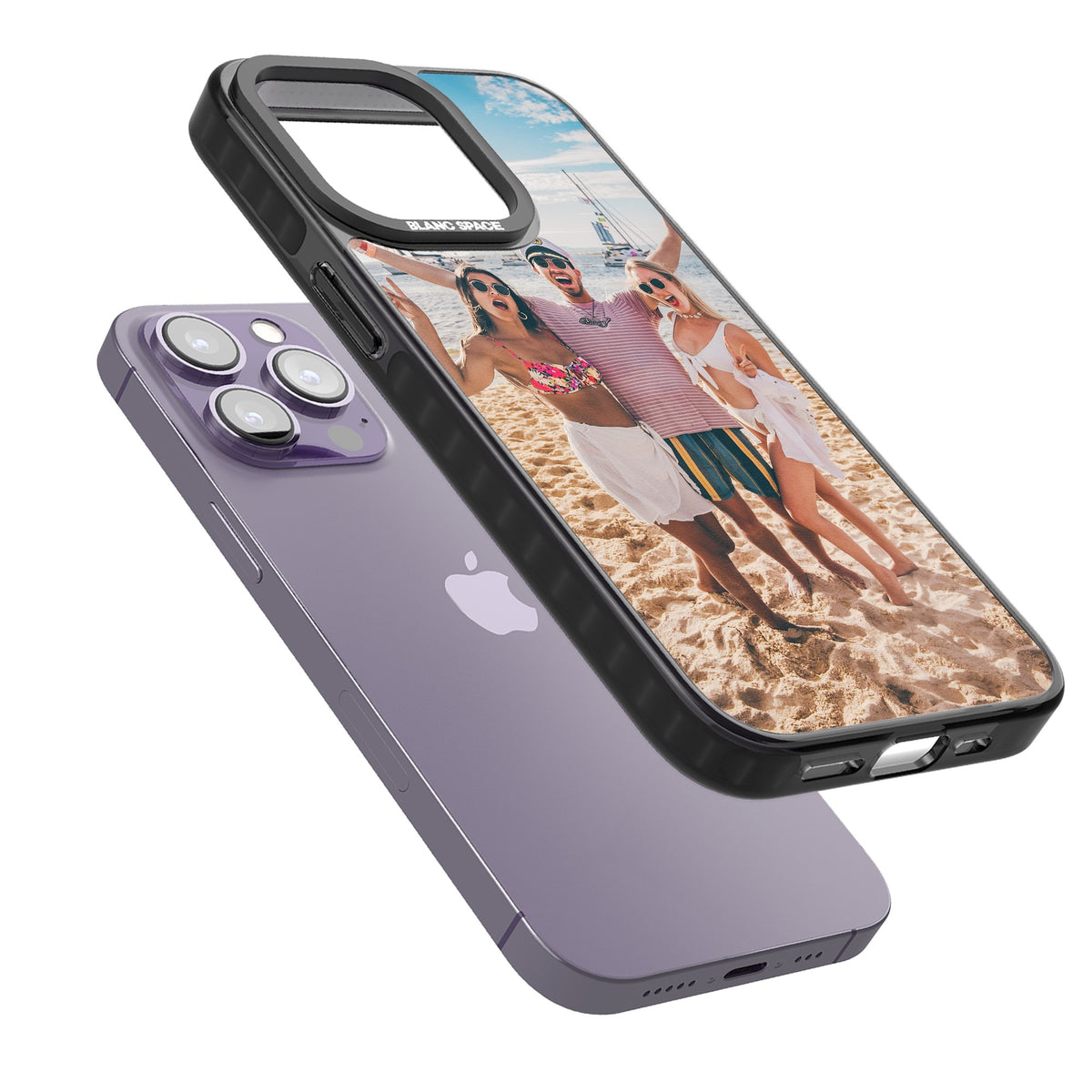 Personalised Photo iPhone 12 Pro Max / iPhone 13 Pro / iPhone 13 Pro Max / iPhone 14 Pro / iPhone 14 Pro Max / iPhone 15 Pro / iPhone 15 Pro Max Impact Black Phone Case angled