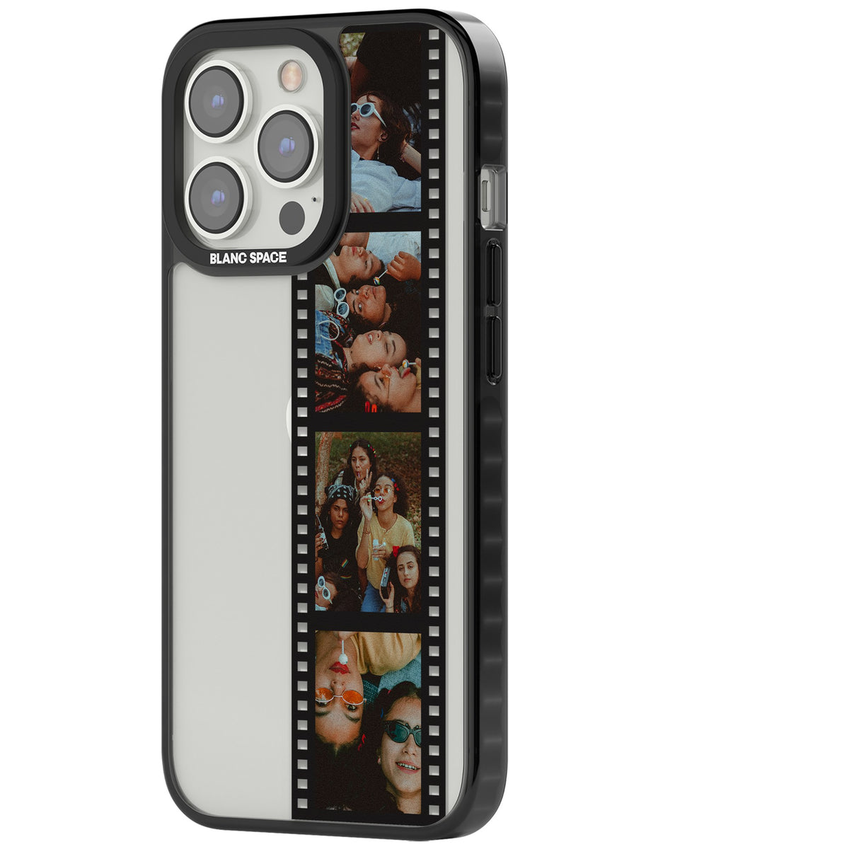 Personalised Photo Film Strip iPhone 12 Pro Max / iPhone 13 Pro / iPhone 13 Pro Max / iPhone 14 Pro / iPhone 14 Pro Max / iPhone 15 Pro / iPhone 15 Pro Max Impact Black Phone Case side