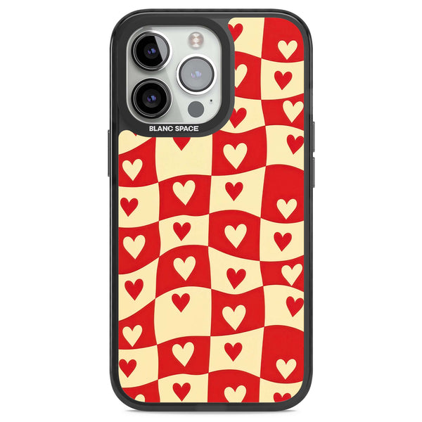 Red Wavy Checked & Hearts