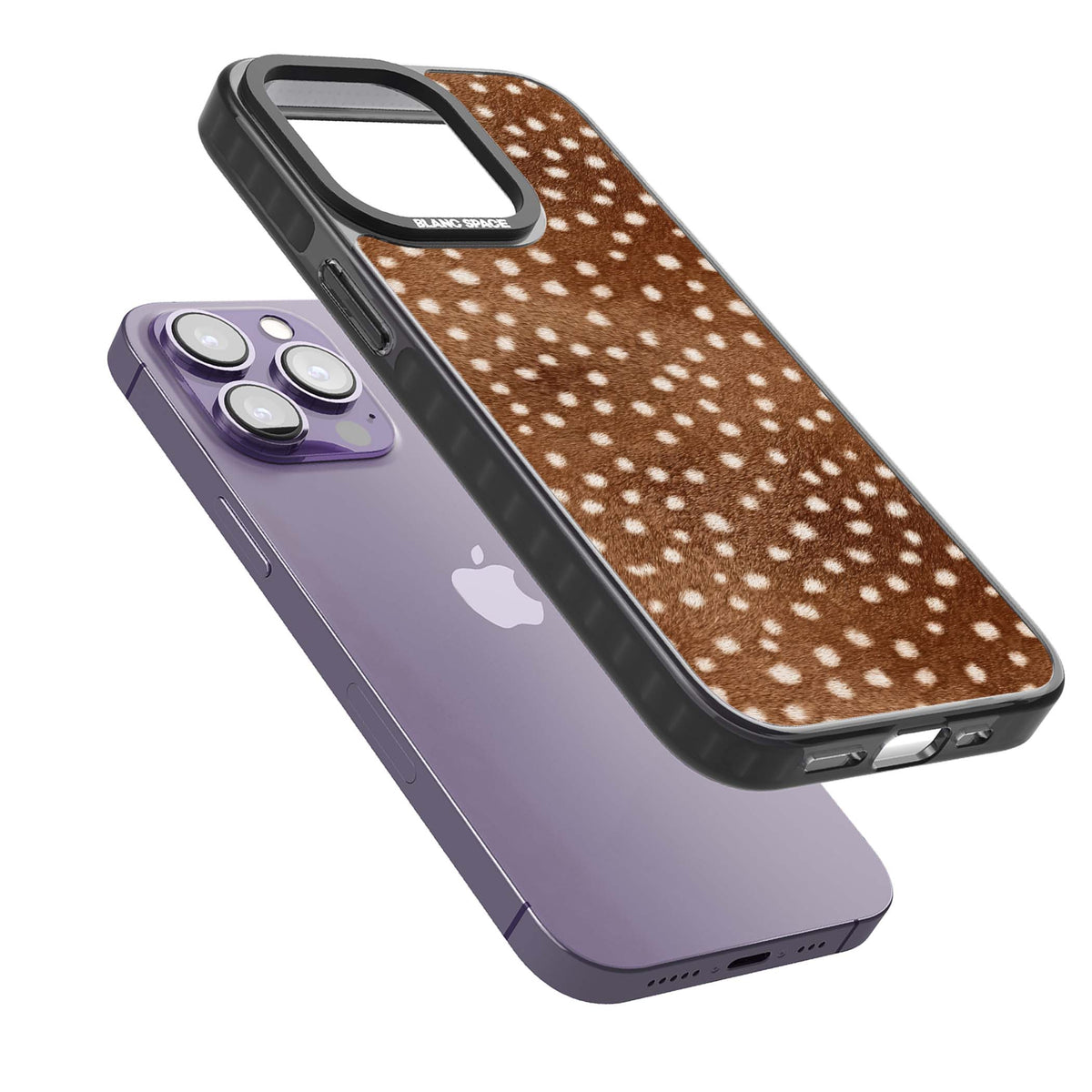 Deer Print animals iPhone case | Black Impact case for iPhone 13 Pro, iPhone 14 Pro, iPhone 15 Pro