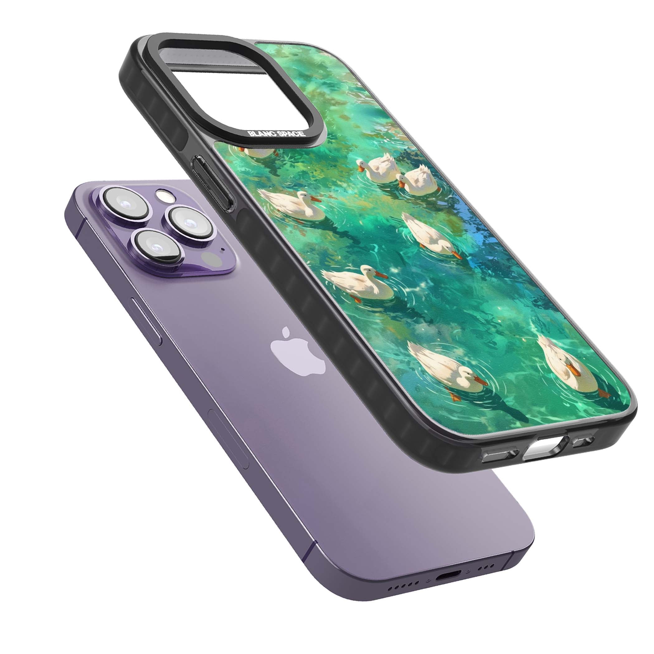 Ducks In The Pond for her iPhone case | Black Impact case for iPhone 13 Pro, iPhone 14 Pro, iPhone 15 Pro