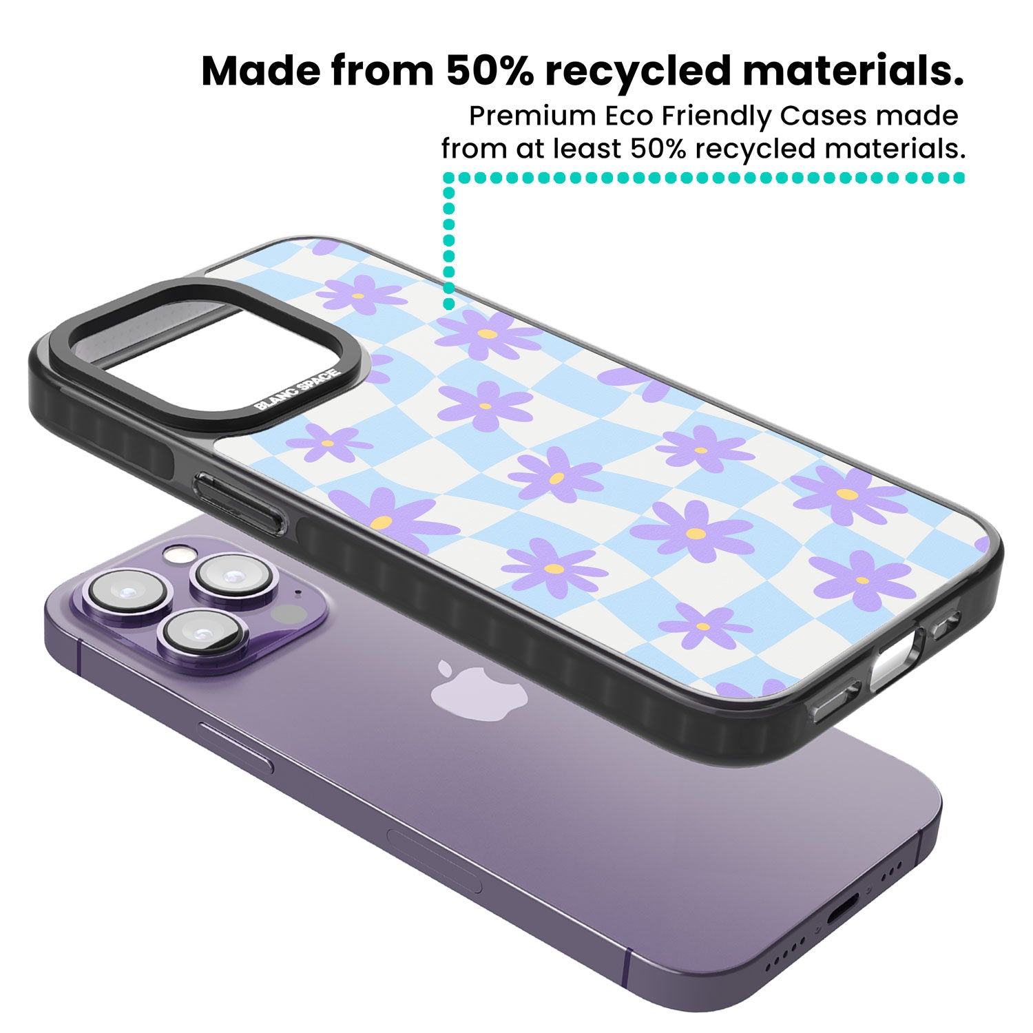 Serene Skies & Flowers Black Impact Phone Case for iPhone 13 Pro, iPhone 14 Pro, iPhone 15 Pro