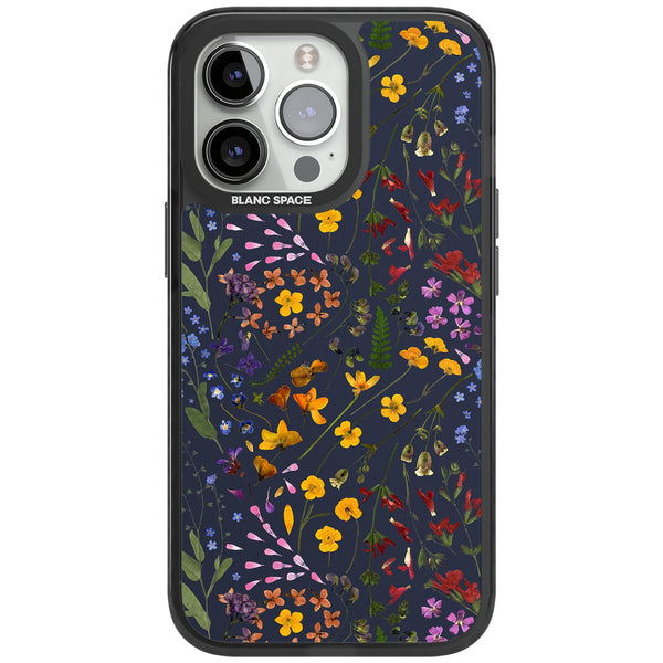 Wildflowers & Leaves In Navy