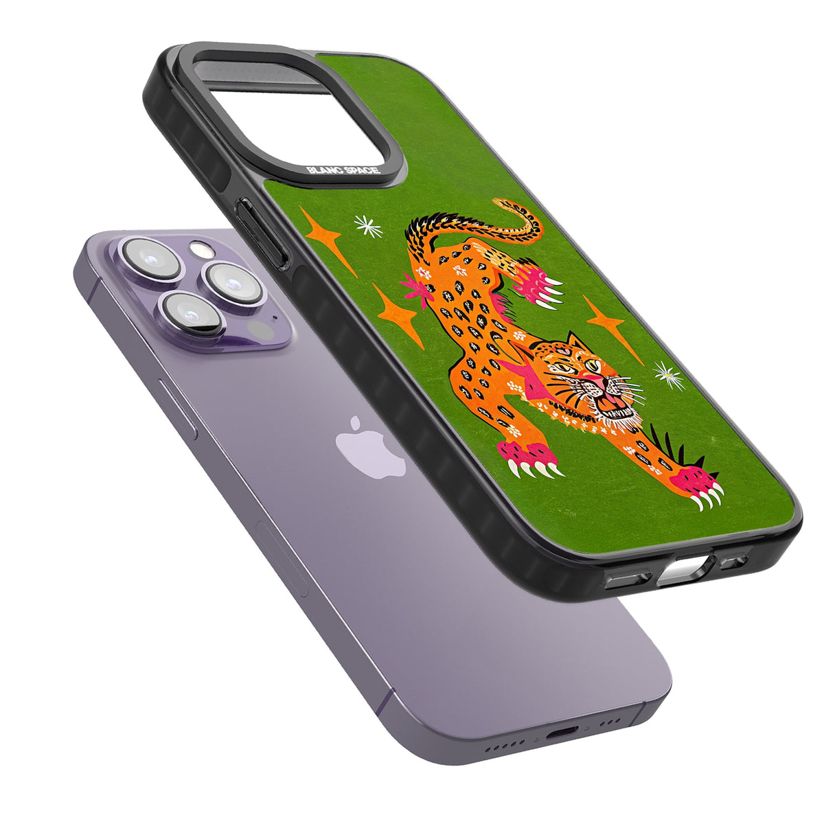 Fierce Jaguar iPhone 12 Pro Max / iPhone 13 Pro / iPhone 13 Pro Max / iPhone 14 Pro / iPhone 14 Pro Max / iPhone 15 Pro / iPhone 15 Pro Max Impact Black Phone Case angled