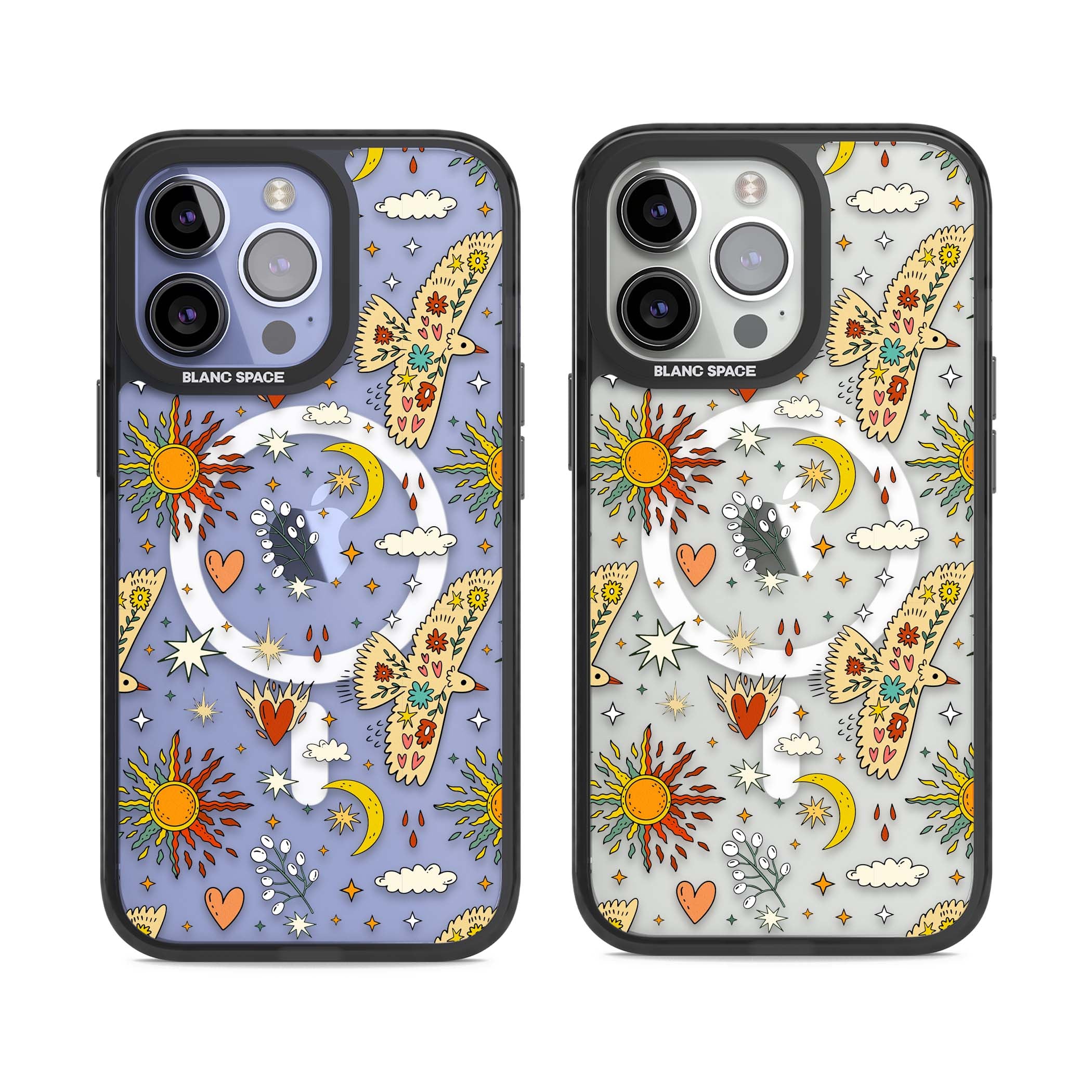 Elevate Your Phone'S Style With This Boho Celestial Sun & Eye Phone Case, Featuring A Mystical Blend Of Suns, All-Seeing Eyes, Butterflies, Stars, And