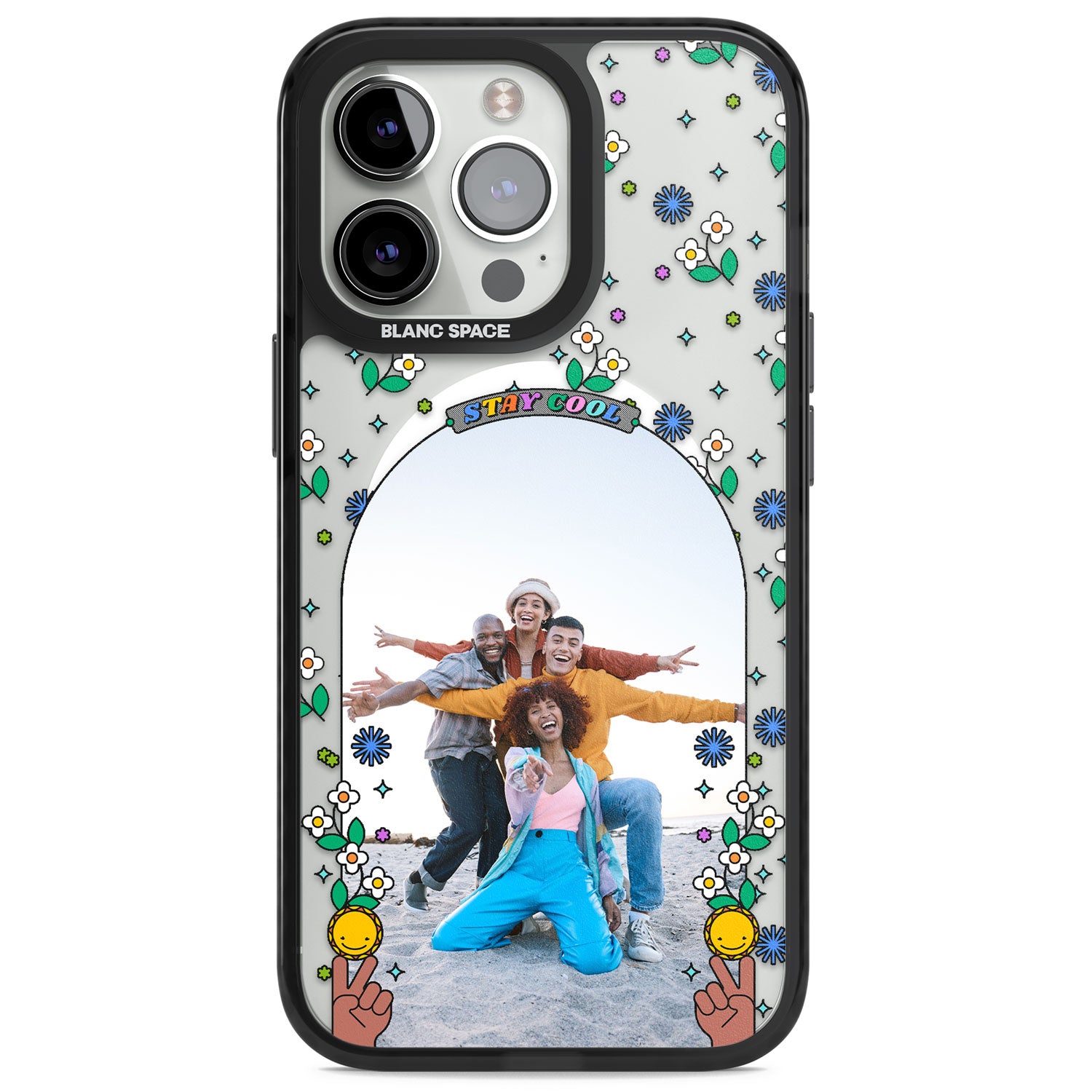 Personalised Summer Photo Frame Magsafe Black Impact Phone Case for iPhone 13 Pro, iPhone 14 Pro, iPhone 15 Pro