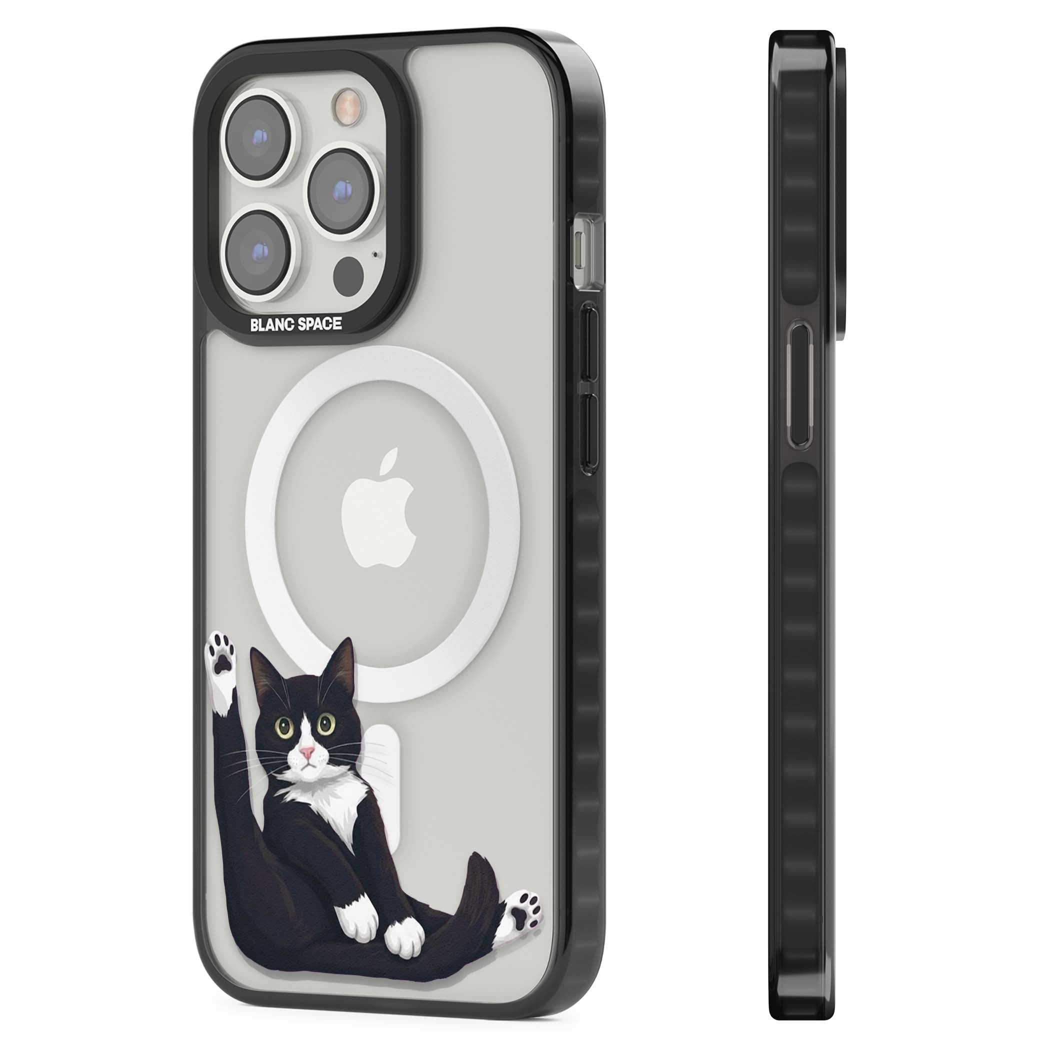 Mid-Groom Cat animals iPhone case | Black Impact Magsafe case for iPhone 13 Pro, iPhone 14 Pro, iPhone 15 Pro
