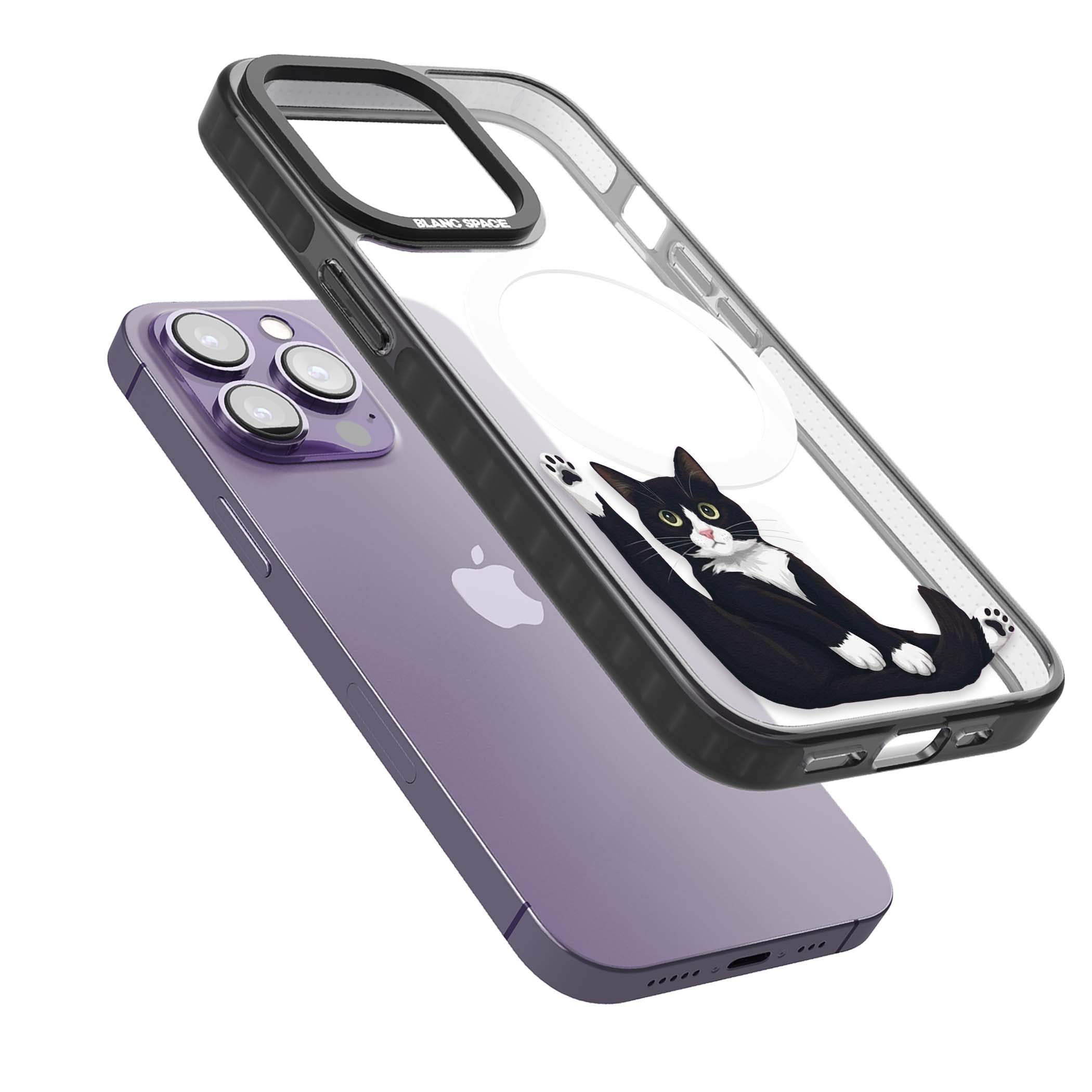Mid-Groom Cat animals iPhone case | Black Impact Magsafe case for iPhone 13 Pro, iPhone 14 Pro, iPhone 15 Pro