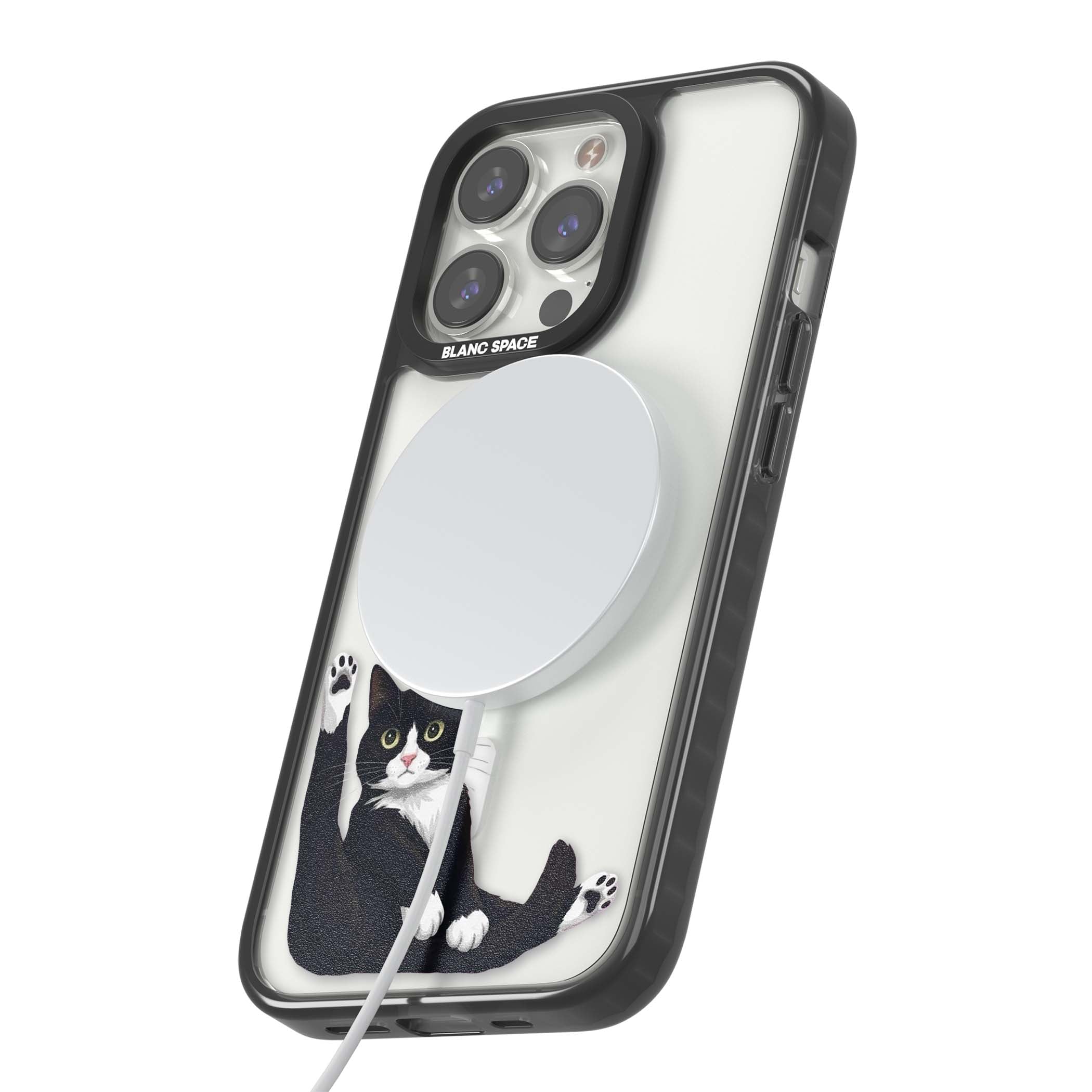 Mid-Groom Cat animals iPhone case | Black Impact Magsafe case for iPhone 13 Pro, iPhone 14 Pro, iPhone 15 Pro