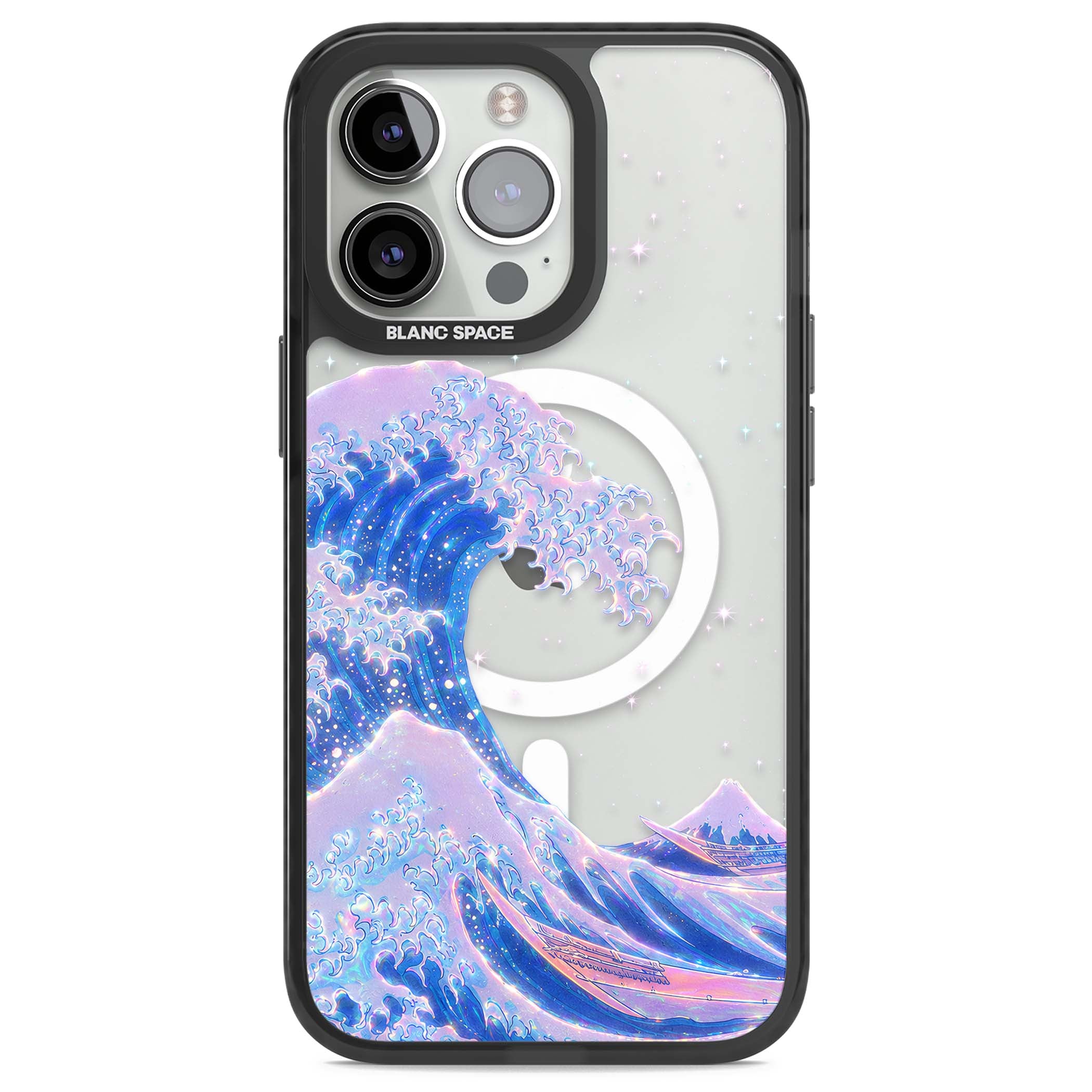 The Great Wave In Opal japanese iPhone case | Black Impact Magsafe case for iPhone 13 Pro, iPhone 14 Pro, iPhone 15 Pro