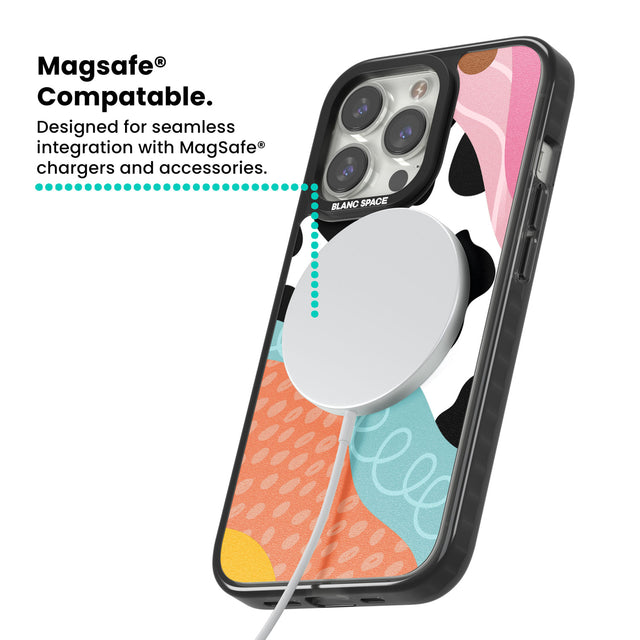 Abstract Elegance Magsafe Black Impact Phone Case for iPhone 13 Pro, iPhone 14 Pro, iPhone 15 Pro