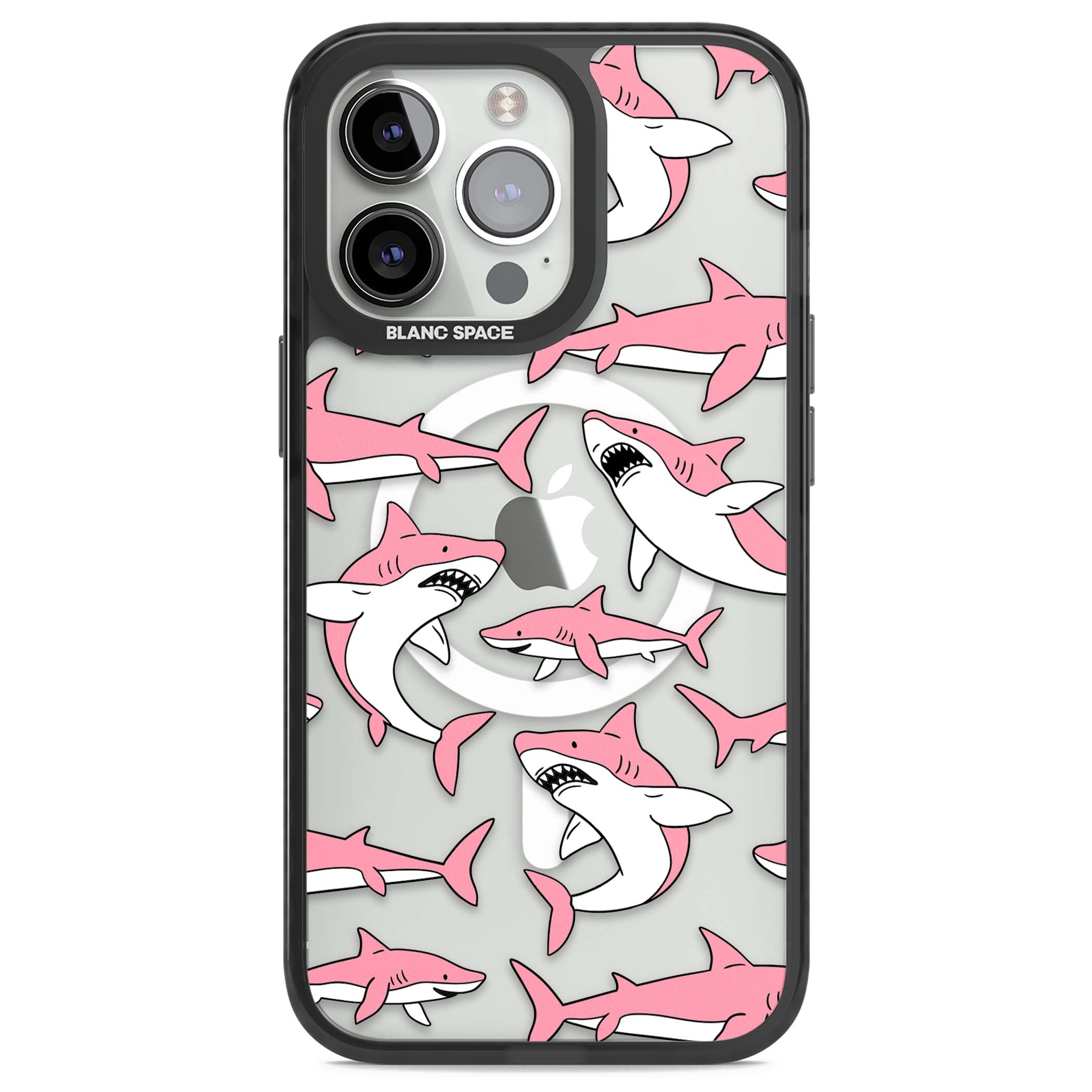 Bubblegum Sharks for her iPhone case | Black Impact Magsafe case for iPhone 13 Pro, iPhone 14 Pro, iPhone 15 Pro