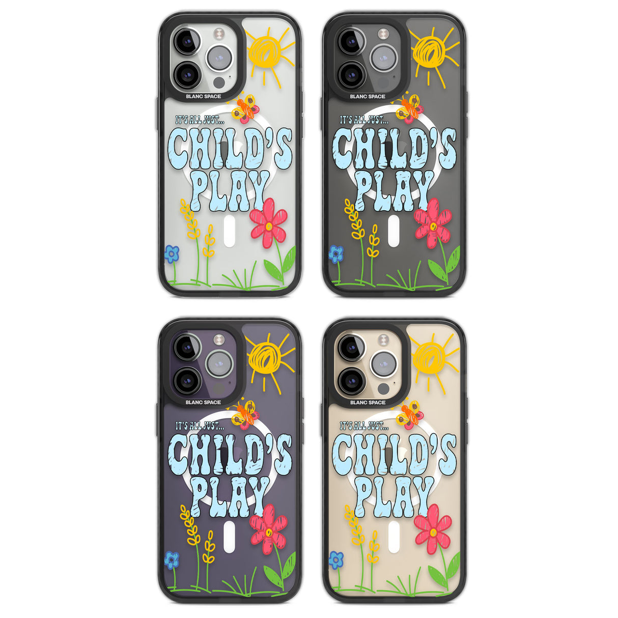 Child's Play Magsafe Black Impact Phone Case for iPhone 13 Pro, iPhone 14 Pro, iPhone 15 Pro