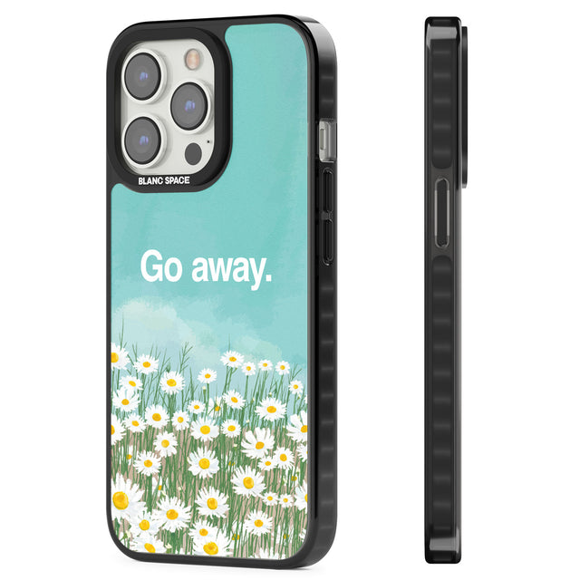 Go away Magsafe Black Impact Phone Case for iPhone 13 Pro, iPhone 14 Pro, iPhone 15 Pro