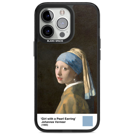 Girl with a Pearl Earring Magsafe Black Impact Phone Case for iPhone 13 Pro, iPhone 14 Pro, iPhone 15 Pro