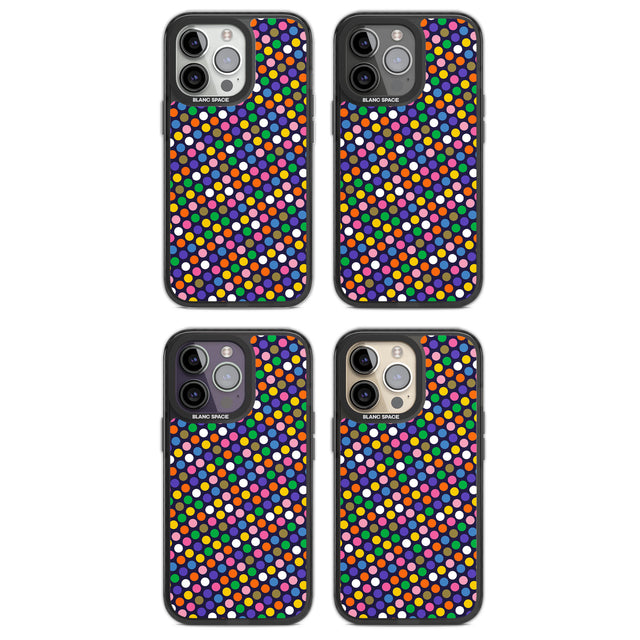 Multicolour Polka-dot Fiesta (Purple) Magsafe Black Impact Phone Case for iPhone 13 Pro, iPhone 14 Pro, iPhone 15 Pro