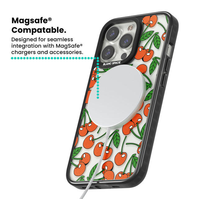Orchard Fresh Cherries Magsafe Black Impact Phone Case for iPhone 13 Pro, iPhone 14 Pro, iPhone 15 Pro