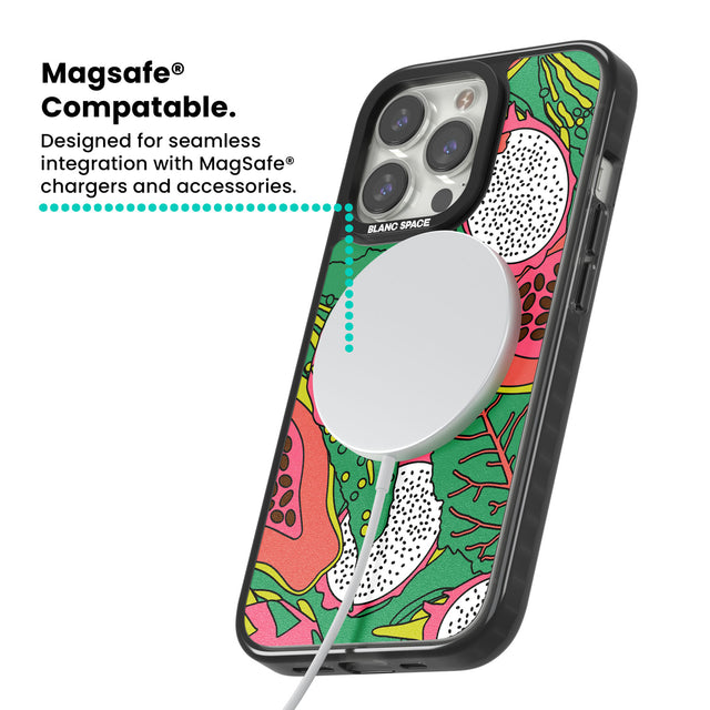 Psychedelic Salad Magsafe Black Impact Phone Case for iPhone 13 Pro, iPhone 14 Pro, iPhone 15 Pro