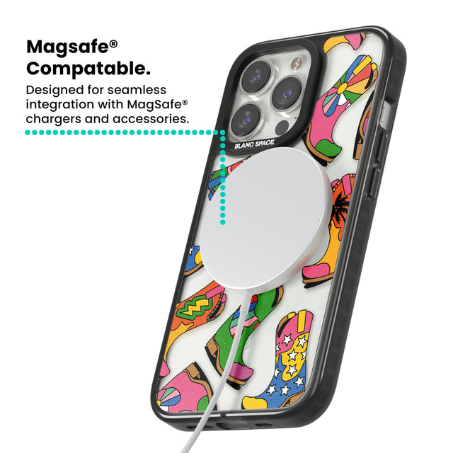 Starburst Boots Magsafe Black Impact Phone Case for iPhone 13 Pro, iPhone 14 Pro, iPhone 15 Pro