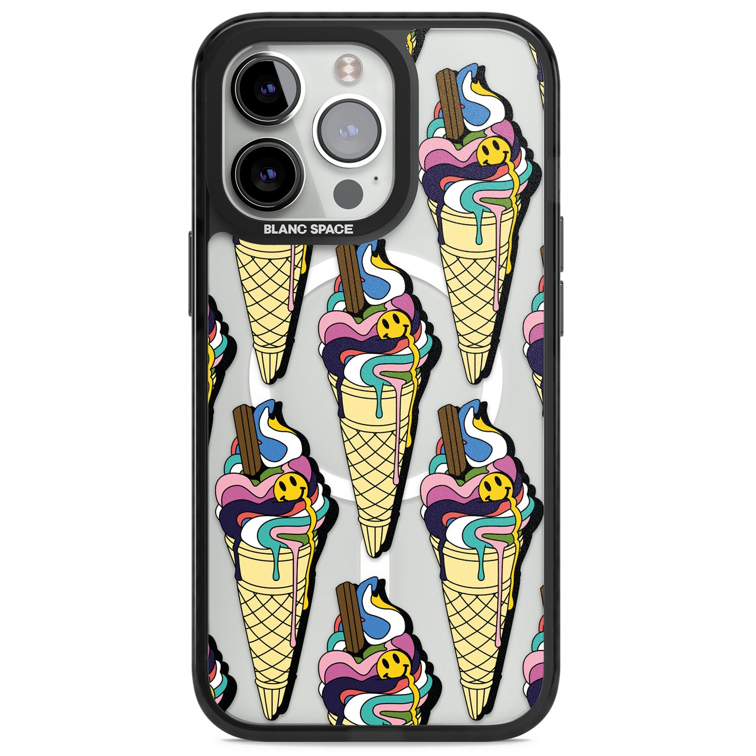 Trip & Drip Ice Cream Magsafe Black Impact Phone Case for iPhone 13 Pro, iPhone 14 Pro, iPhone 15 Pro