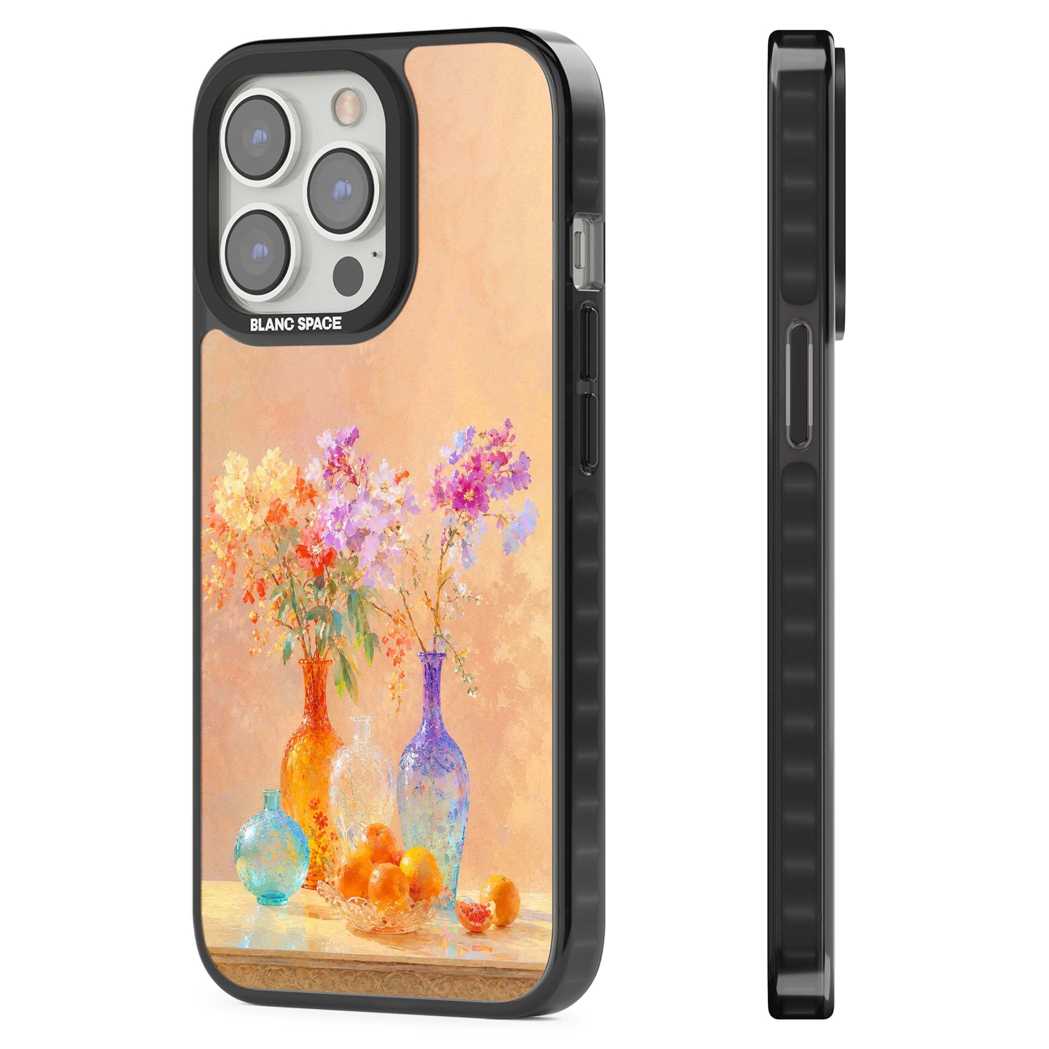 Peach Glass art iPhone case | Black Impact Magsafe case for iPhone 13 Pro, iPhone 14 Pro, iPhone 15 Pro