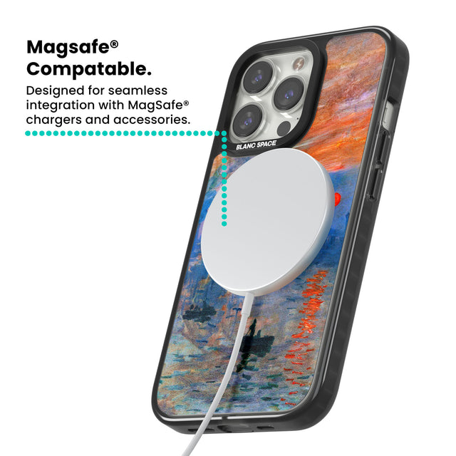 Sunset Harbor Magsafe Black Impact Phone Case for iPhone 13 Pro, iPhone 14 Pro, iPhone 15 Pro