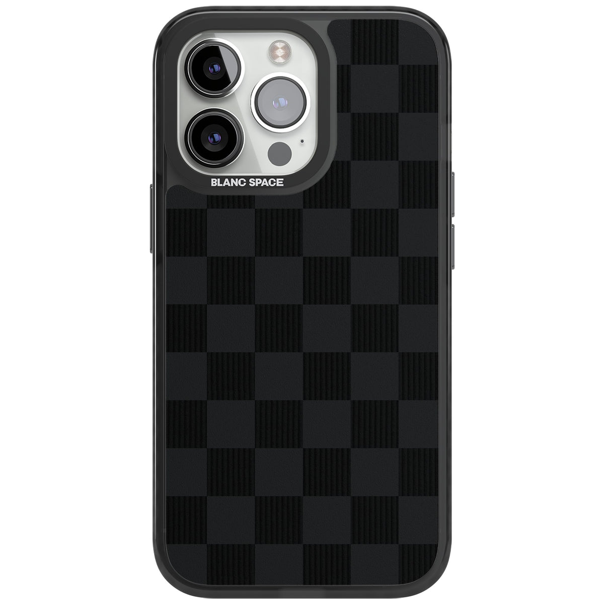 Black Checkered iPhone 12 Pro Max / iPhone 13 Pro / iPhone 13 Pro Max / iPhone 14 Pro / iPhone 14 Pro Max / iPhone 15 Pro / iPhone 15 Pro Max Impact Black Phone Case front