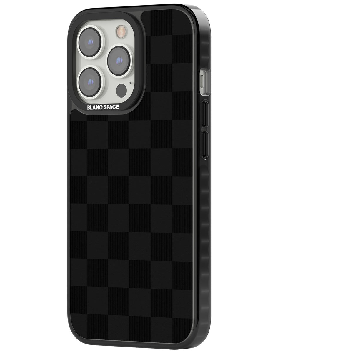Black Checkered iPhone 12 Pro Max / iPhone 13 Pro / iPhone 13 Pro Max / iPhone 14 Pro / iPhone 14 Pro Max / iPhone 15 Pro / iPhone 15 Pro Max Impact Black Phone Case side