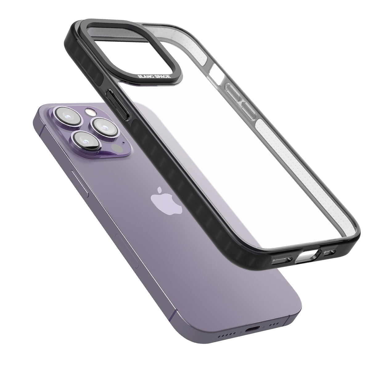 Clear Black Impact iPhone 12 Pro Max / iPhone 13 Pro / iPhone 13 Pro Max / iPhone 14 Pro / iPhone 14 Pro Max / iPhone 15 Pro / iPhone 15 Pro Max Impact Black Phone Case angled