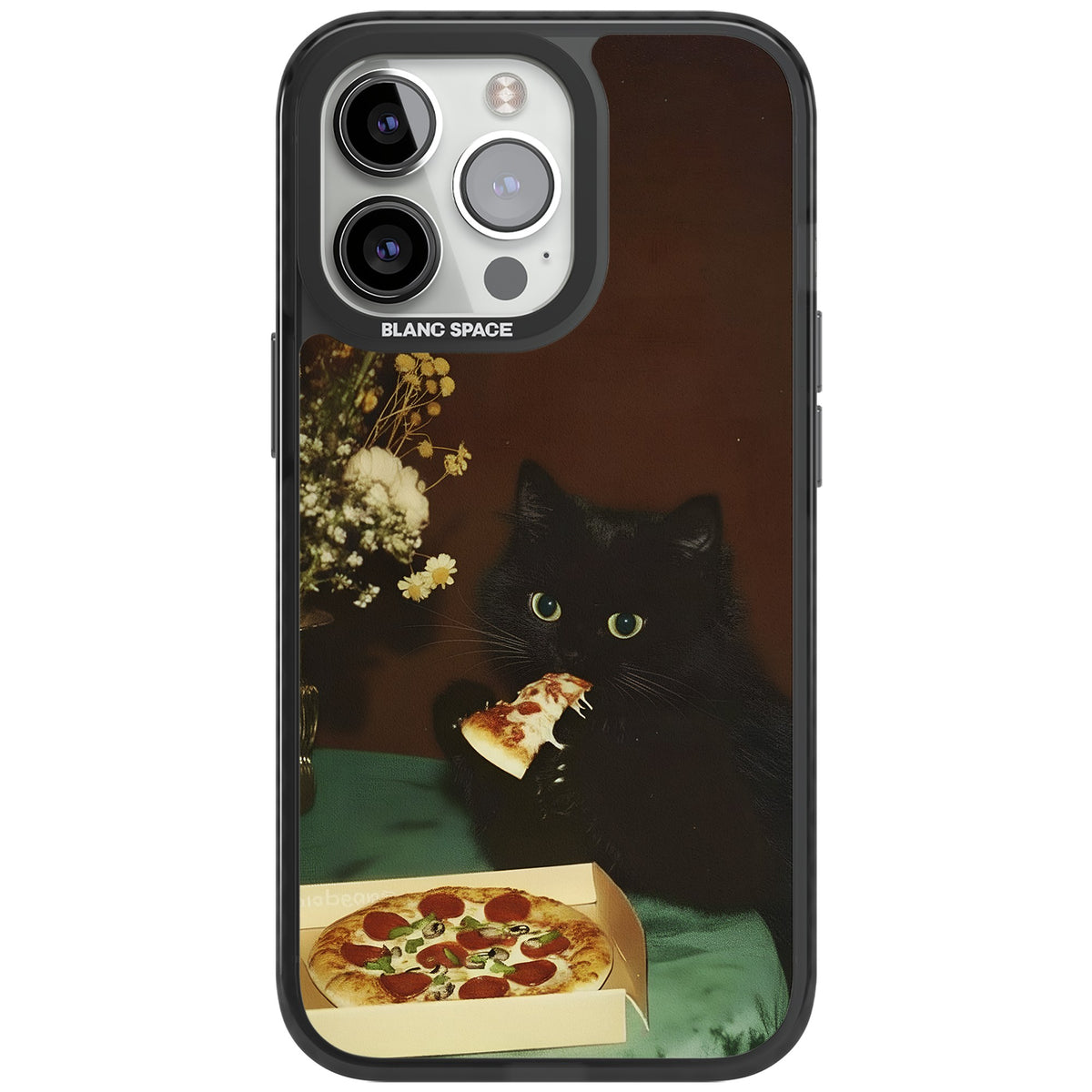 Late Night Snack Cat iPhone 12 Pro Max / iPhone 13 Pro / iPhone 13 Pro Max / iPhone 14 Pro / iPhone 14 Pro Max / iPhone 15 Pro / iPhone 15 Pro Max Impact Black Phone Case front