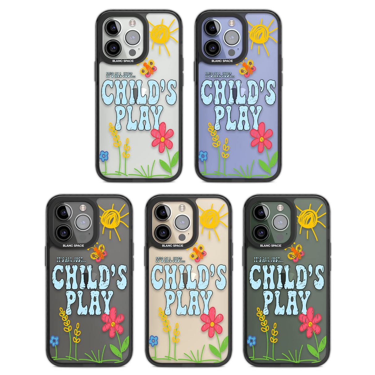 Child's Play Black Impact Phone Case for iPhone 13 Pro, iPhone 14 Pro, iPhone 15 Pro