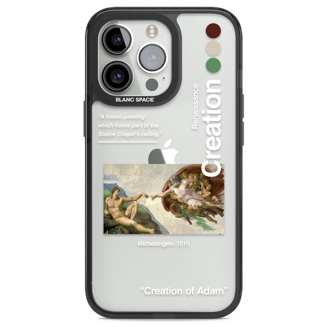 Creation of Adam - Michelangelo Black Impact Phone Case for iPhone 13 Pro, iPhone 14 Pro, iPhone 15 Pro