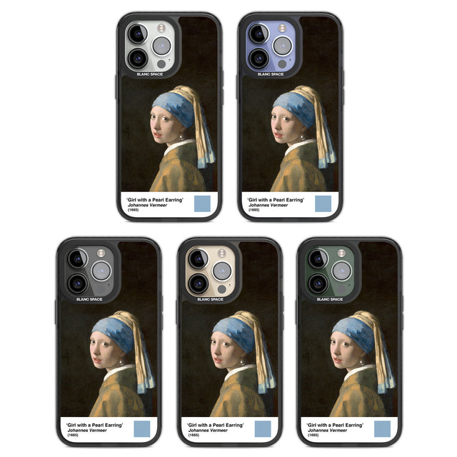 Girl with a Pearl Earring Black Impact Phone Case for iPhone 13 Pro, iPhone 14 Pro, iPhone 15 Pro