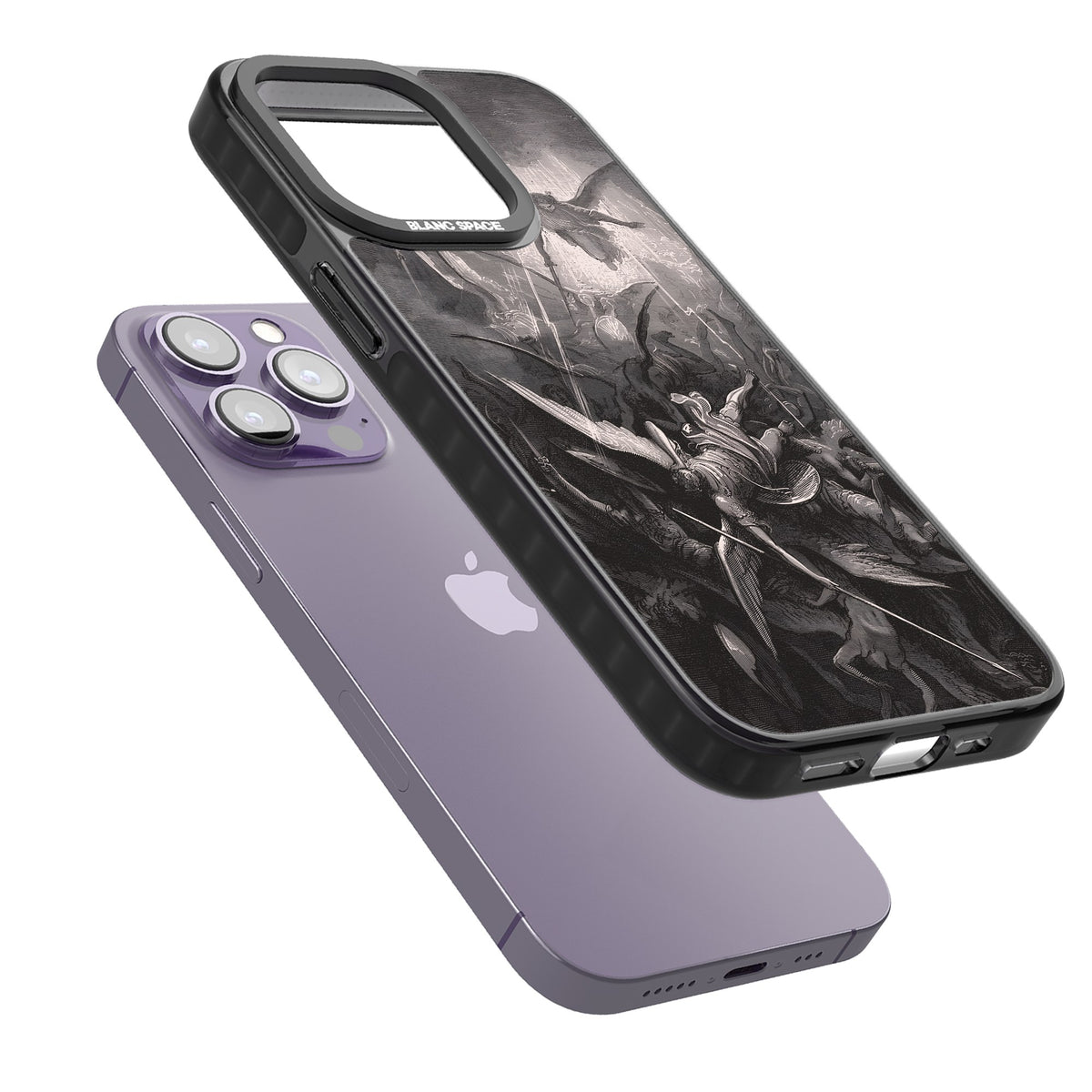 Paradise Lost iPhone 12 Pro Max / iPhone 13 Pro / iPhone 13 Pro Max / iPhone 14 Pro / iPhone 14 Pro Max / iPhone 15 Pro / iPhone 15 Pro Max Impact Black Phone Case angled